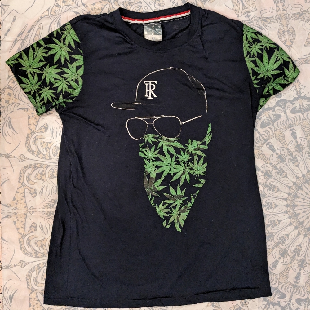 True Rock Mary Jane Leafy Graphic Color Block Tshirt Men's M/L
